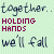 A 50x50 pixel animated contact sheet showing two frames of a text-based buddy icon with hand-holding lyrics on a light green background.