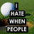 A pixelated golf scene with a white ball on grass, brown dirt, and text blocks reading "I HATE WHEN PEOPLE" then changing to "TAKE THE SEXY OUT OF" followed by "GOLF CARTS!"