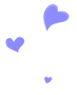 Animated sequence of blue hearts floating against a white background with varying sizes and positions.