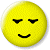 A 50x50 pixel buddy icon split into two frames showing a yellow emoji face with closed eyes and a smile on the left, next to green text reading "Original Icons .com" on a dark green background on the right.