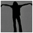Silhouette of a person with arms outstretched in showing slight variations in posture and clothing details against a gray background