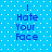 Blue background with white dots and blue text reading "I Hate Your Face" in two vertical