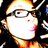 Pixelated static image of a character with glasses, white face, pink cheeks, and orange-brown hair against black background.
