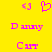 Yellow background with pink pixelated text and symbols: two '<3' icons, a heart symbol, 'Danny', and 'Cutt'.