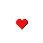 Red pixelated hearts animate across a gray background in multiple configurations, shifting positions and sizes between frames.