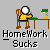A pixel art animation of a character at a desk with a lamp, showing progression from sitting to the desk catching fire.