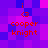 A pixelated image with a purple and pink checkered background, red text reading 'i <3 cooper knight', and repeated patterns of the same text across four quadrants.