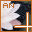 Pixelated image with orange 'AN' text in top-left, geometric brown and white border elements over abstract black-and-white background.