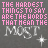 A static image with pink and white text on a dark gray background, featuring the phrase "THE HARDEST THINGS TO SAY ARE THE WORDS THAT MEAN THE MOST" and animated star effects.