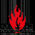 Red pixelated flame icon on dark background with vertical gray bars, next to white text reading 'skate black label' in three lines.