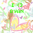 Pixelated image with green text 'I <3 RYAN' over a colorful abstract background featuring pastel shapes and blurred figures.
