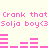 Pink pixelated text and bar graphs on a light background, with repeated phrases and changing bar patterns.