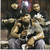 Animated contact sheet showing two frames of a buddy icon featuring stylized figures and text, with the right frame displaying "G Unit" in white script over dark clothing against blue background.