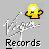 Yellow and white cartoon figures in various poses above 'Vogue' script and '_Records' text on gray background.