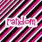Pixelated pink and black diagonal striped background with a white rectangular overlay containing the word 'random' in pink pixelated text.