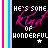 Black background with vertical rainbow stripes on left, white text 'HE'S SOME', pink cursive 'Girl', white text 'OF WONDERFUL', and a star changing color across frames.