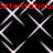 Black background with white diamond-shaped lines and red text repeating 'ostentatious' horizontally