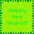 Green pixelated icon with 'Happy New Years!!!' text repeated in four quadrants, bordered by dark green square patterns.