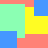 A static composition of overlapping colored rectangles in various hues including cyan, yellow, pink, purple, green, orange, and blue.