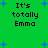 Green background with blue star shapes and black pixelated text reading "It's totally Emma" in four identical arrangements.