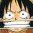 Pixelated anime character with wide eyes and mouth covered by white bandages, next to black background with stylized text.