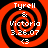 Four identical red and black spiral-patterned icons with white text reading "Tyrell & Victoria 3.26.07" and a small 'C' symbol, arranged in a two-by-two