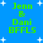 Blue background with white stars and green text reading "Jenn & Dani BFFLS" in four identical quadrants.