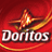 Static pixelated icon featuring a stylized flame above bold white text on a red background with yellow-orange accents.