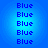 Blue pixelated text 'Blue' repeated in a pattern on a blue gradient background