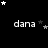Black background with white text 'dana' repeated in three , each containing four instances of the text, surrounded by scattered white and gray stars