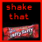 Two side-by-side animated frames of a buddy icon featuring pixelated text and a blurred candy bar image, with red border on left frame and purple border on right frame.
