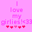 Pixelated pink text on a solid pink background with animated heart symbols below the text.