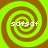 Four identical brown spiral patterns on a bright green background with white text 'sdfsdf' in the center of each spiral.