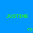 Green text 'JUSTINE' repeated across blue background with pixelated green hearts, one gray rectangle partially visible at bottom-right.