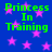Blue background with pink stars and green text reading 'Princess In Training' repeated twice.