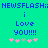 Pixelated blue text on cyan background reads 'NEWSFLASH: NEWSFLASH: i Love you!!!!' with pink and gray star icons below.