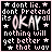 A 48x48 pixel animated buddy icon featuring a black background with pink and white text, stars, and the word "OKAY" in large stylized letters that shift slightly between two frames.