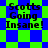 Two identical display "Scotts Going Insane!" text over blue-green checkered backgrounds with alternating square and diamond patterns