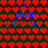 Pixelated icon with repeating red heart patterns on dark green background, displaying blue text "I LOVE BECCA" in two mirrored sections.