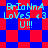 Pixelated text 'BriOnnA LoVeS 43 U!!!' on red and blue checkered background with diamond-shaped red overlays.