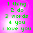 Green pixelated text on a pink gradient background arranged in five lines, with four identical displayed side-by-side