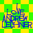 Four identical pixelated text-based icons arranged in a , each displaying stacked blue letters on green and yellow backgrounds