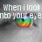 A four- shows a close-up of an eye with rainbow-colored iris, each containing text fragments