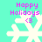 Pixelated holiday-themed icon with cyan background, white snowflake, and pink 'Happy Holidays' text with heart symbol.