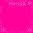 Pixel art icon with bright pink background featuring repeated "Melisa" text and asterisk symbols in lighter pink, arranged symmetrically.