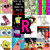 repeated cartoon faces with large eyes and pink cheeks, overlaid by colored letters R, A, N, D, O, M in various hues