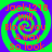 A static image with a green and purple spiral background displaying red text reading 'JackL278 will blow you Away So look' in four identical quadrants.