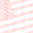 A static image of a pink and white striped background with four identical diamond-shaped patterns containing small white squares.