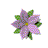 Animated flower icon with six distinct frames showing progressive bloom and color changes on a white background.