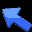 Blue pixelated arrows in various orientations and sizes on a black background, transitioning from 3D to flat styles.